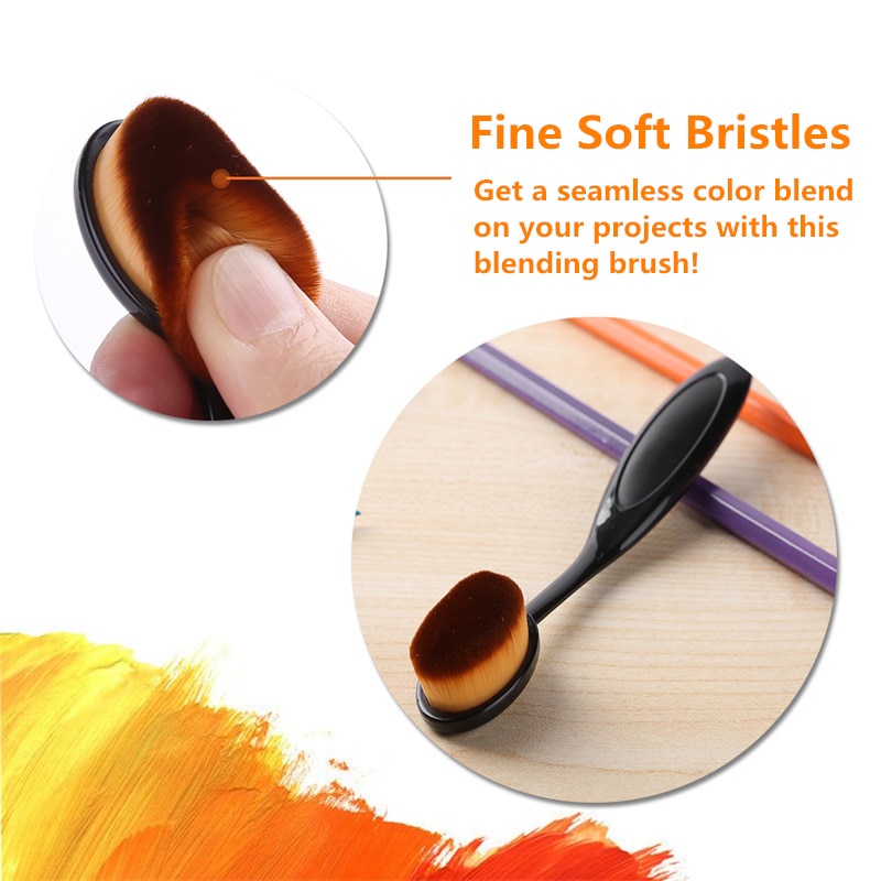 3 Sizes Smooth Blending Brushes Drawing Painting Makeup Brushes Flat Kit for DIY Scrapbooking Cards Making Handmade Tools