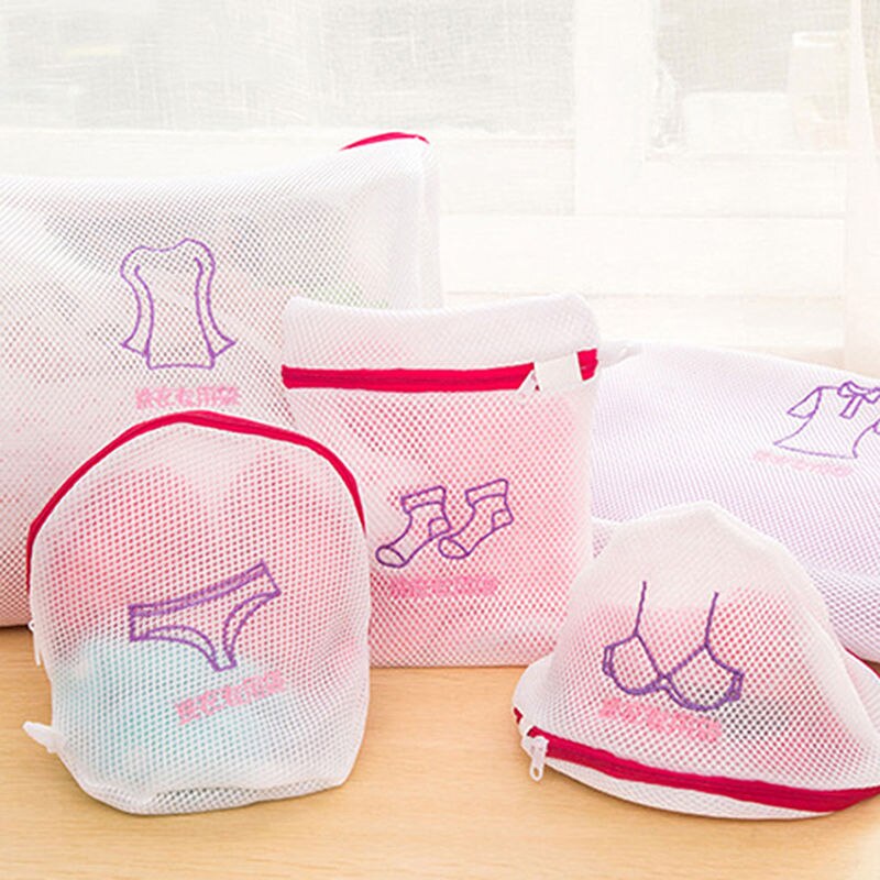 Clothes Washing Machine Laundry Bra Aid Sock Mesh Net Wash Bag Pouch Basket 5 Sizes