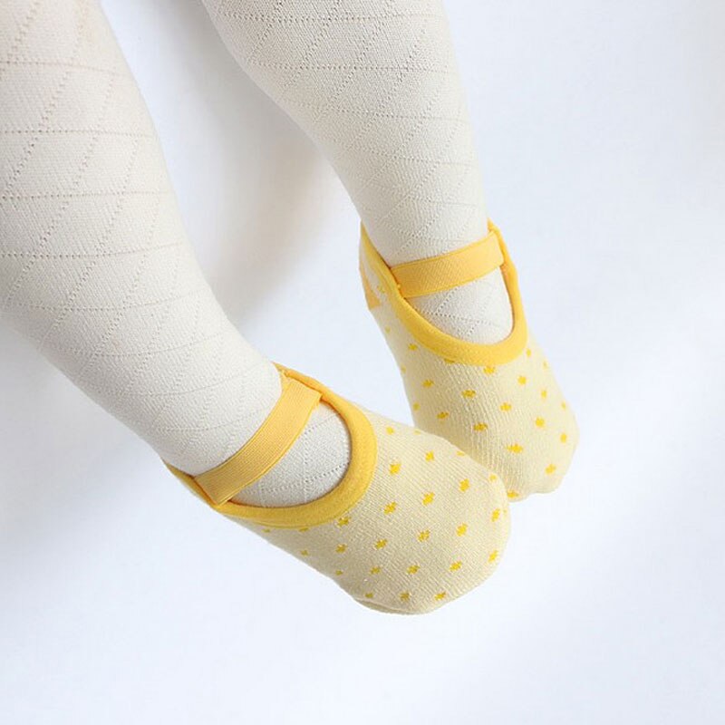 Baby Sokken Meisje Sokken Comfy Katoen Antislip Ballet Schoenen Zachte Vloer Peuter Sokken Calcetines Sokken Voor Pasgeborenen Baby: Yellow