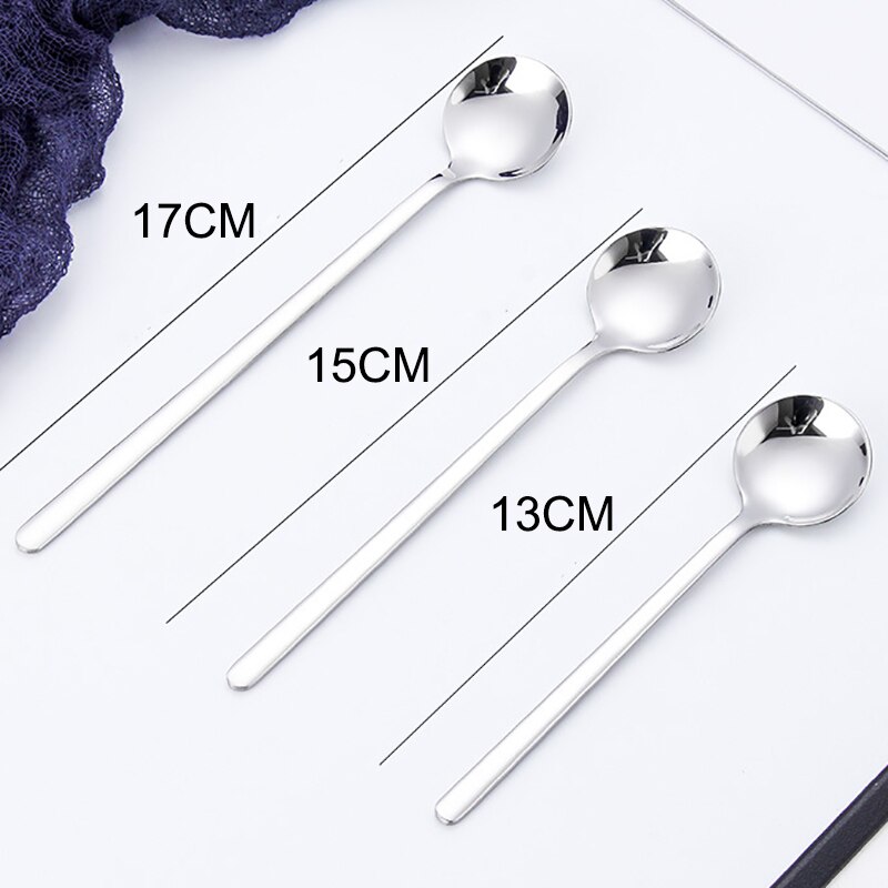 Goalone 2Pcs Soep Lepel Set 304 Roestvrij Staal Ijs Party Dessert Lepels Theelepel Goud Thee Koffie Koud Drankje kids Lepel