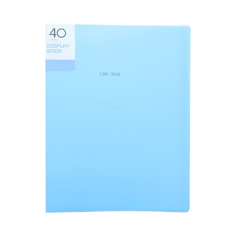 A4 Display Book 20/30/40/60 Pages Transparent Insert File Folder Document Bag N7MA: Lake Blue 40 Page