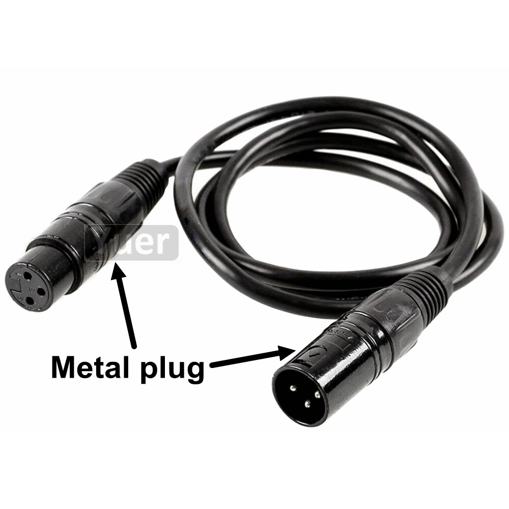 High Metal Plug 2 Meter 3-Pin DMX Signal Connection Shielded XLR Male to Female For LED Moving head Fogger Par Llight