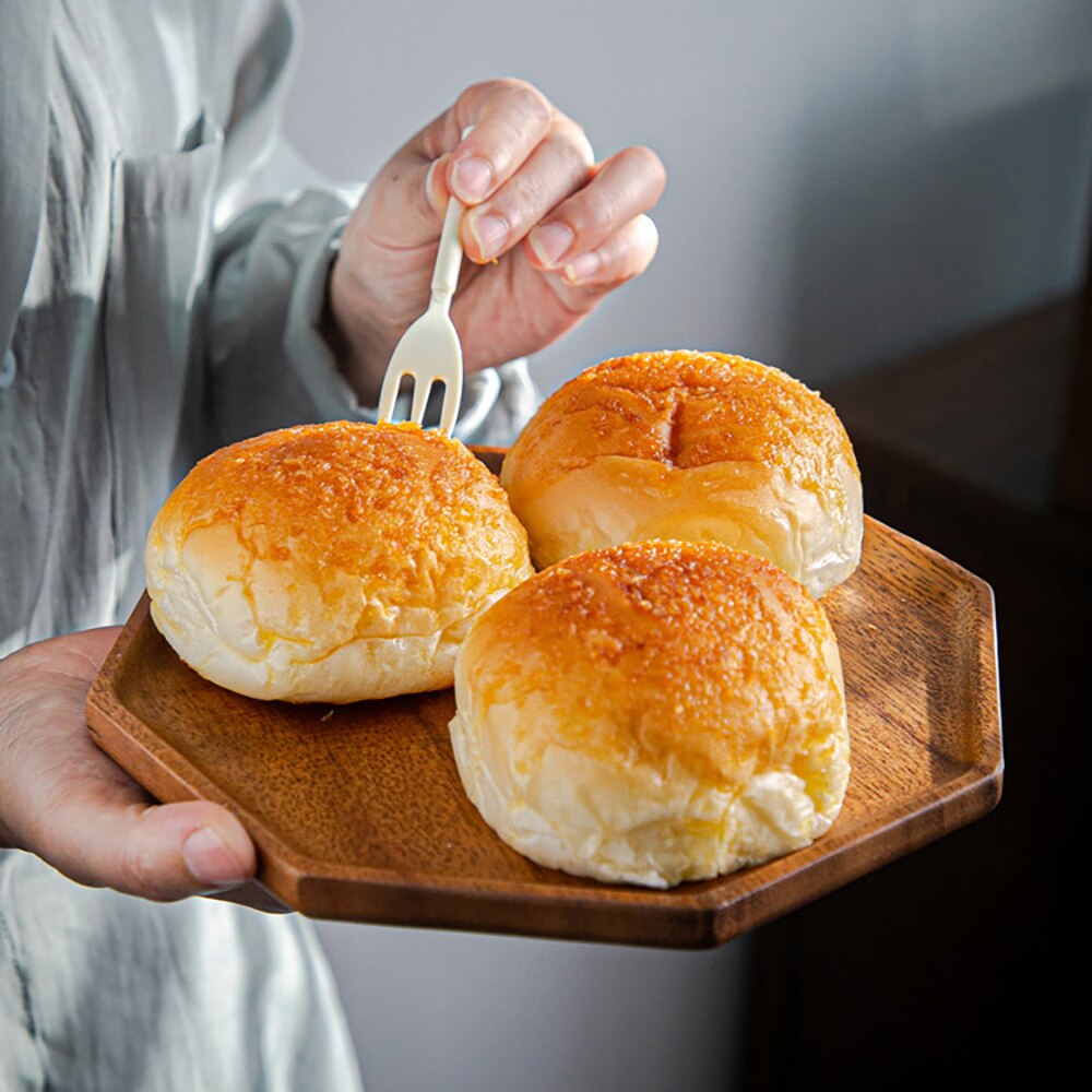 Acacia Houten Achthoek Vierkante Dienblad Thee Cup Schotel Trays Dessert Salade Fruit Pallet Steak Plaat Voor Keuken Eten Platen