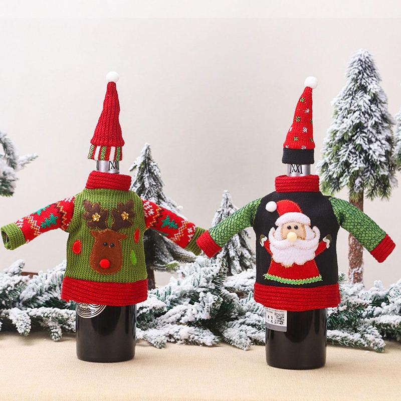 Lelijke trui kerst wijnfleshoes 3 stijl jaar fleshoes kerstversiering op de fles keuken bar benodigdheden