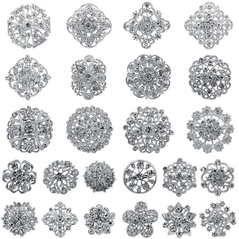 Weimbeiingdian conjunto de broches de flores misturadas, lotes de preço de fábrica com 24 peças para buquê de casamento diy, kits de acessórios