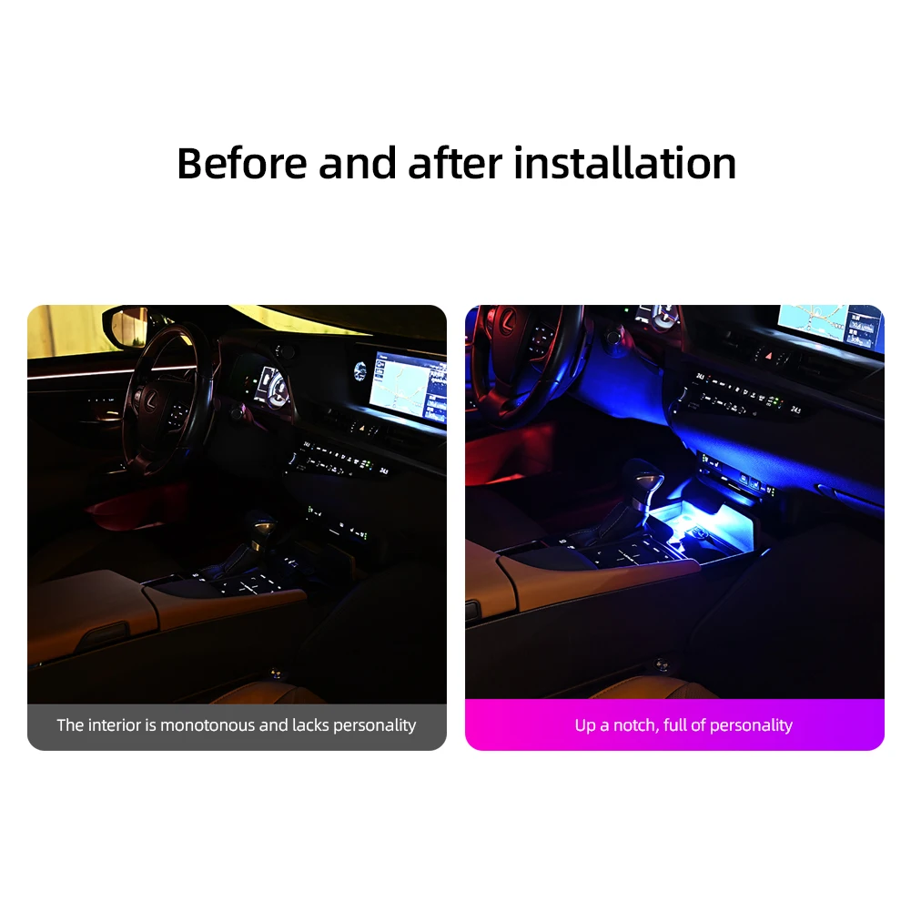 Lámpara decorativa de luz de ambiente para coche, luces LED USB para , modelado ambiental, Plug & Play portátil automotriz, luz Interior de coche