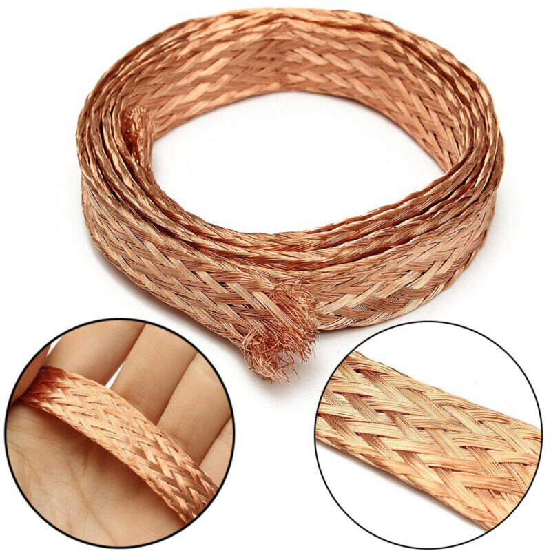 1pcs 6/15mmTinned Copper Braided Sleeve Strap Connecting Wire Conductive Tape Desoldering Braid Welding Solder