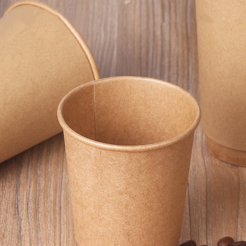 50 Pcs Dik Kraftpapier Wegwerp Koffie Kartonnen Beker Dubbele Holle Melk Thee Warme Drank Verpakking Cups Met Deksel Takeaway pakketten