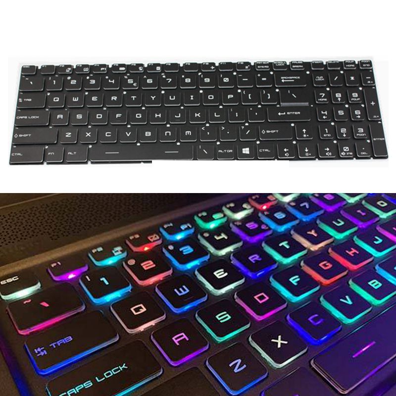 Per-key RGB Backlit Full Color English Keyboard For MSI GE63 GE73 GS73 Raider 8RE 8RF GS63 GS73 Stealth 8RD 8RE GT63 US: Default Title