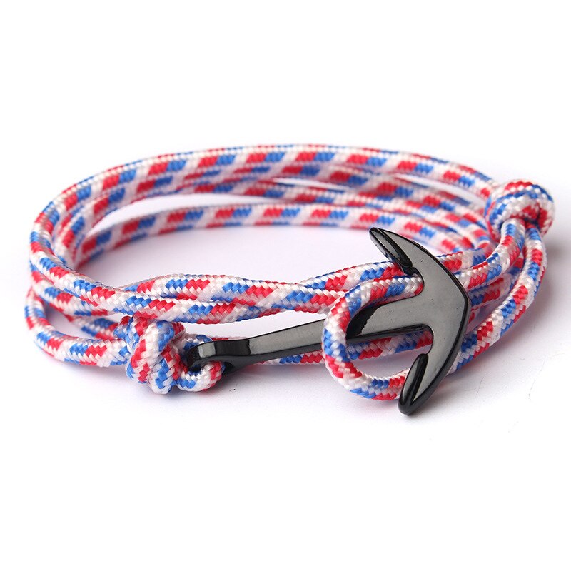 Niuyitid mænd armbånd hånd tilbehør sort anker armbånd dreng charme homme smykker justerbar