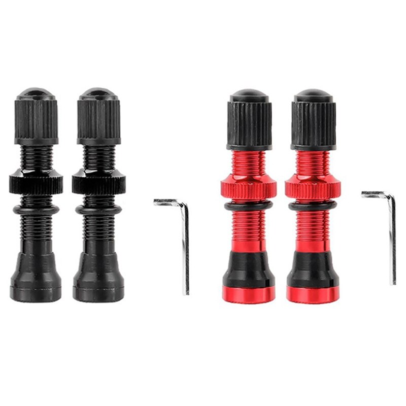 Schrader – Valves A/V 40mm, 2 pièces, mamelon anodisé CNC pour vtt, vélo de route, jantes Tubeless