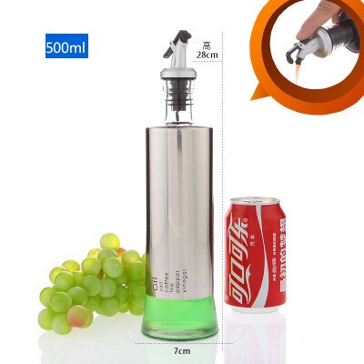 Olie spray flaske sprøjte olier gryde bbq grill madlavning værktøj køkkengrej køkken værktøj tilbehør forsyninger oliven pumpe olie flaske: 500ml sølv