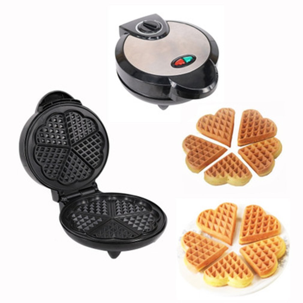 Máquina de gofres triangulares de acero inoxidable para el hogar, máquina para calentar gofres caseros, magdalenas en forma de ciruela, máquina para el desayuno