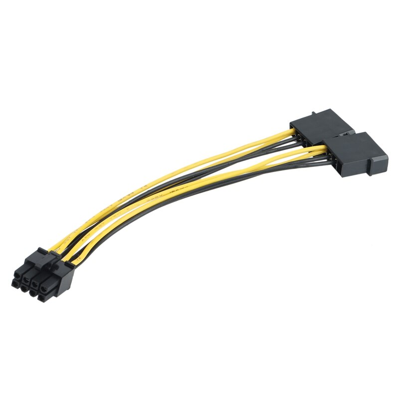 PC Server Internal Dual 2 IDE Molex to CPU 8Pin 8P Converter Power Lead Cable Cord 18AWG Wire 15cm