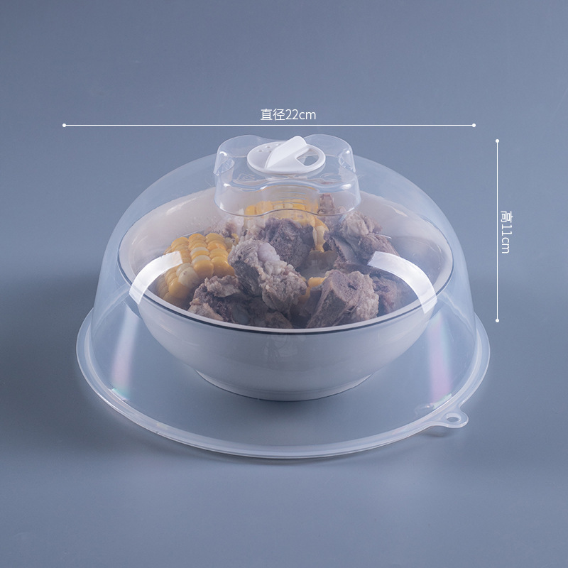 Magnetron verwarming isolatie schotel deksel pp plastic niet-giftige hittebestendige keukenaccessoires: Zilver