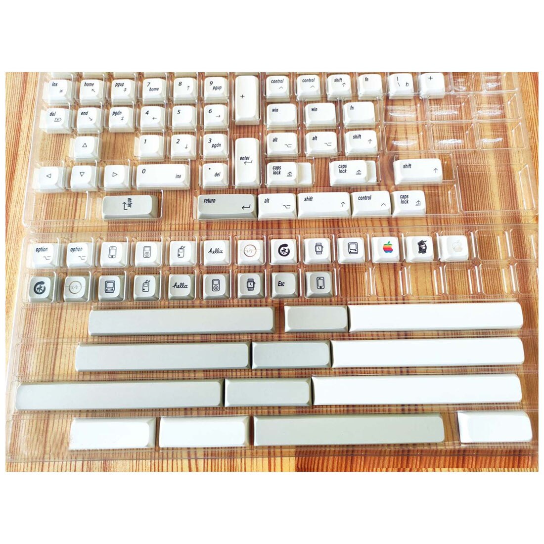 166Pcs Minimalist Style PBT Dye-sub Keycaps for 61/64/87/96/104 Keys GH60 RK61 Matrix Joke Custom Mechanical Gaming Keyboard