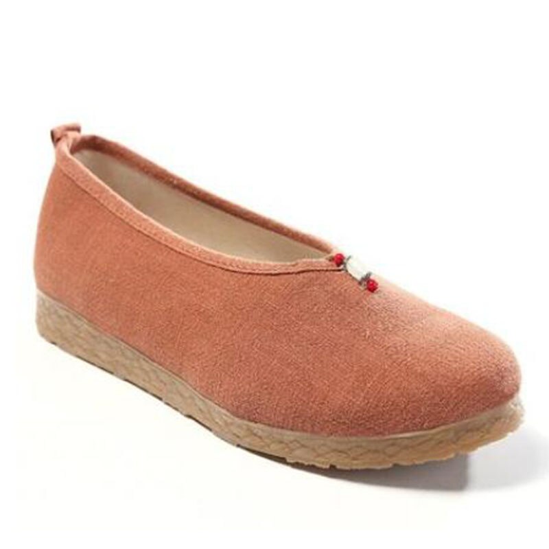 THEAGRANT – chaussures rétro pour femmes, mocassins chinois plats, respirants, perlés, ethniques, à enfiler, WFS3069, printemps-automne,: red / 8.5