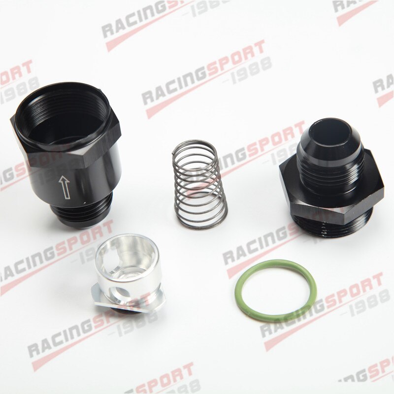 AN10 Aluminium Non Return One Way Check Valve Fuel EFI Fitting Adapter Black