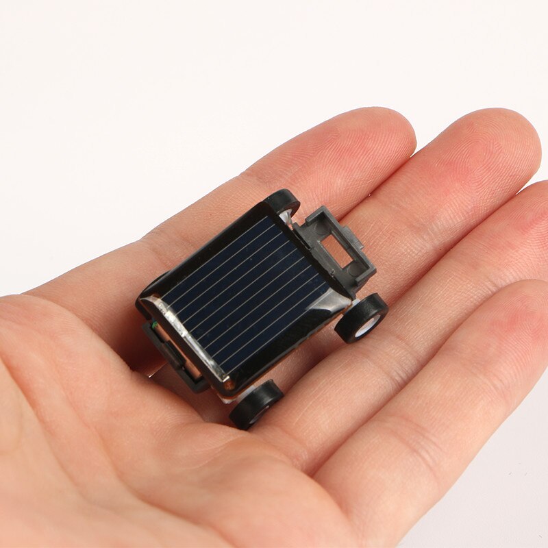 Strange Black Smallest Mini Solar Powered Car Model Solar Toys Kit Gadgets Educational Baby Kids Toys for Children