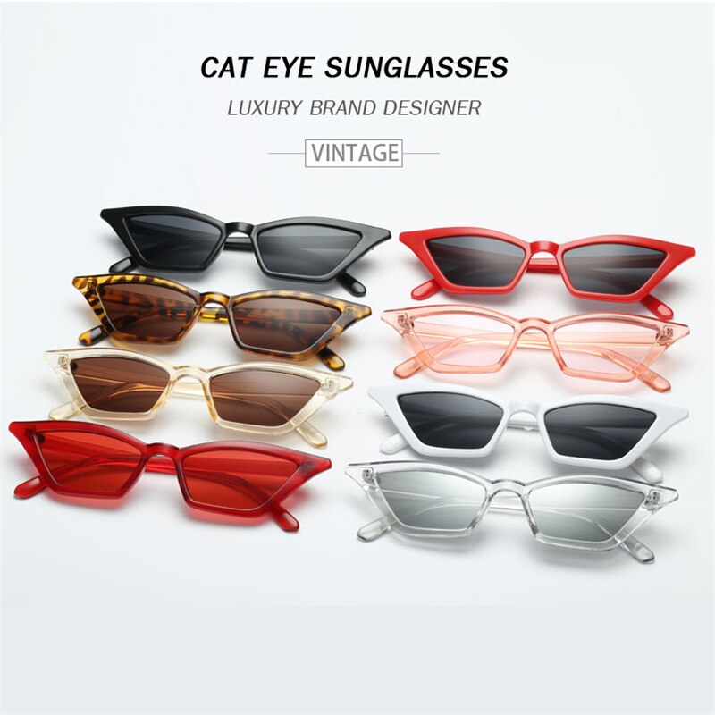 Gafas de sol con montura pequeña para hombre y mujer, lentes de sol con montura pequeña, estilo ojo de gato, Océano transparente, a la , accesorios para coche, gama alta