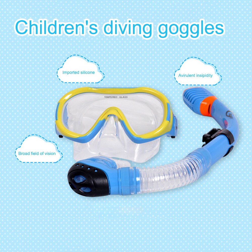 Kids Snorkel Set Anti-Fog Swimming Goggles Breathing Tube Full Dry Snorkel Equipment Swimming Accessories For Children