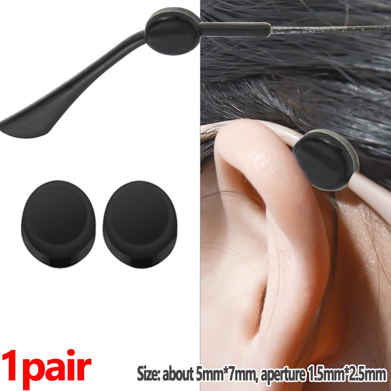 Gafas de silicona transparente, agarre antideslizante, soporte para punta de patilla, 2/60 Uds., gancho redondo pequeño transparente para la oreja, accesorios para gafas: Castaño