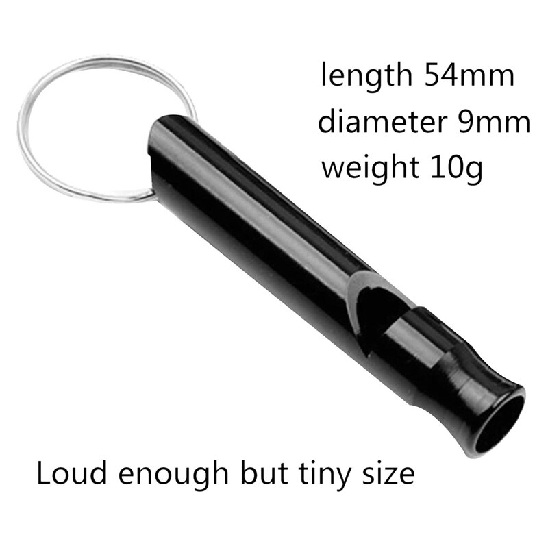 20- pack aluminiumsfløyte, sportsfløyte, nødoverlevelsesfløyter med nøkkelring, svart