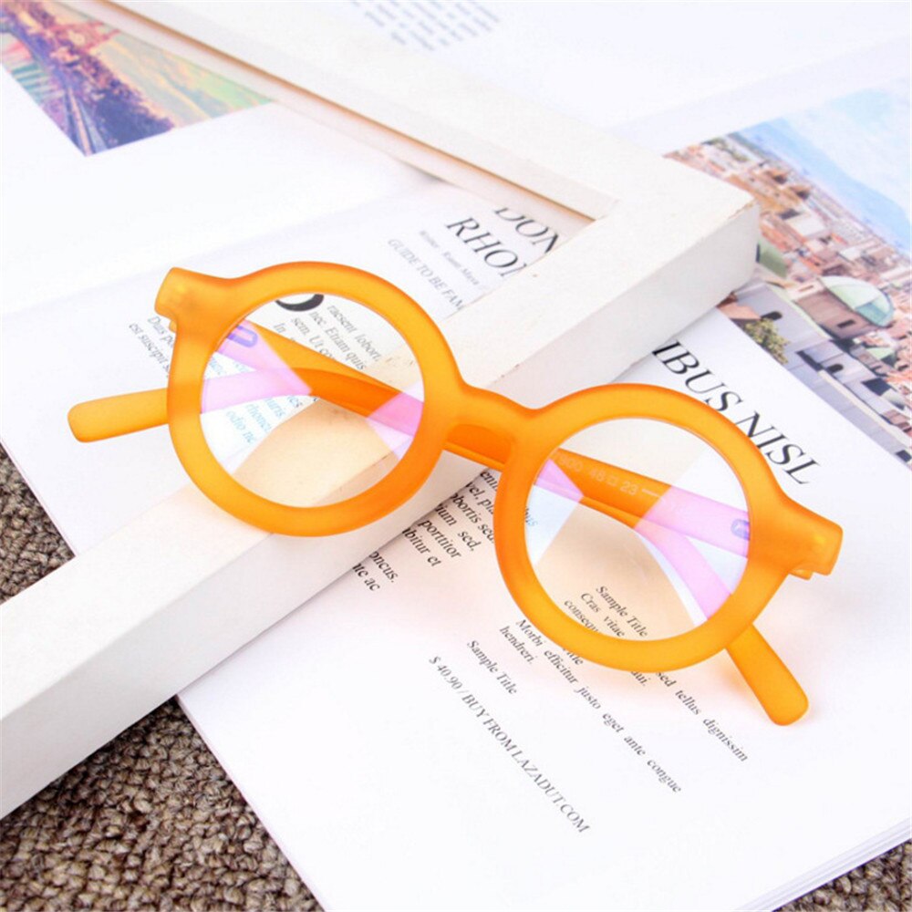 Longkeeper Kids Vintage UV400 Spektakel Ronde Brilmontuur Computer Gaming Clear Lens Uv Anti Blauw Licht Klinknagel Brillen: orange frame