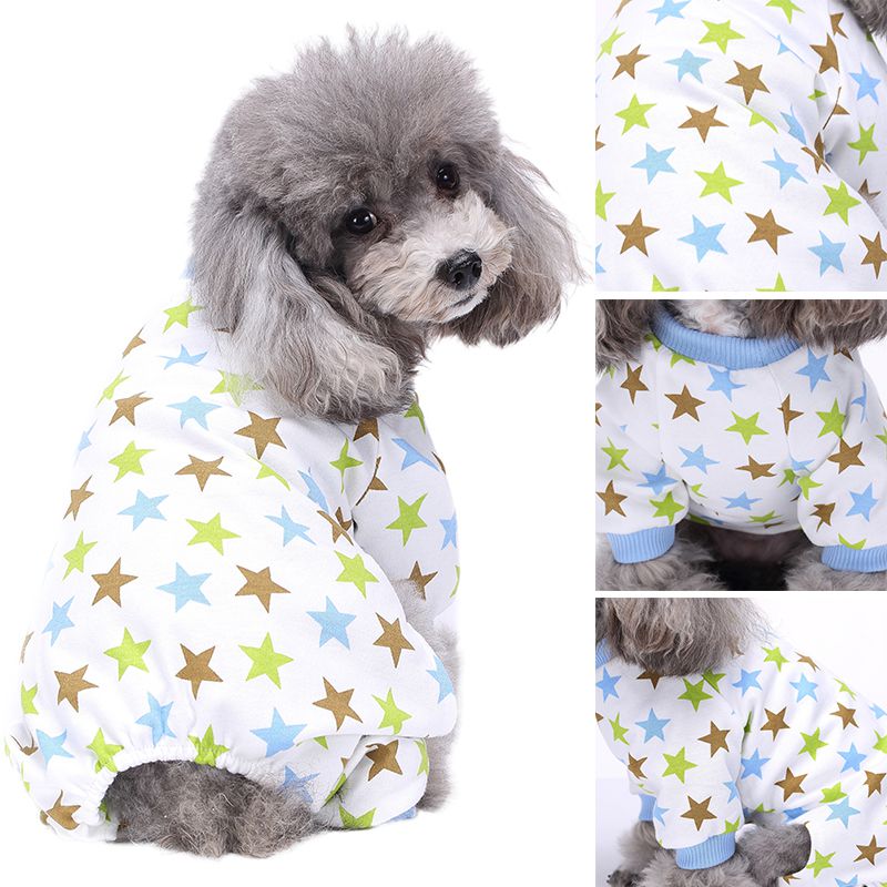 Schattige Pony Hond Print Pyjama Comfy Katoen Pet PJS Shirts Roze Blauw Honden Kleding En J