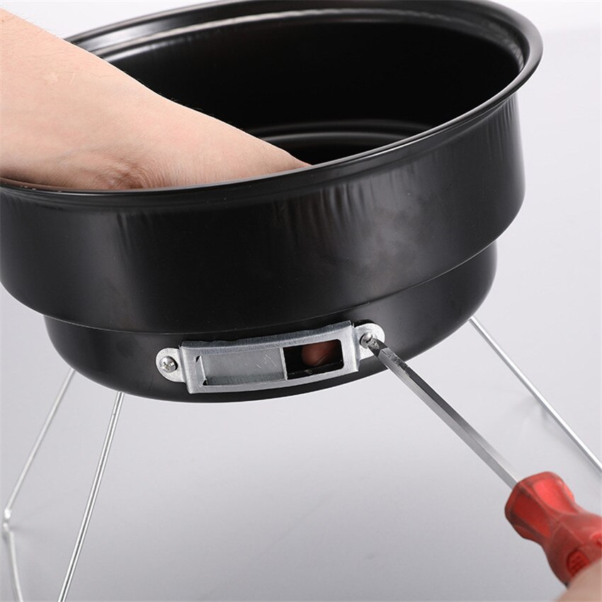Round Stainless Steel Charcoal BBQ Grills Meats Barbecue Grill, Mini Folding Grill Stove For Outdoor Picnic Home BBQ Supplies