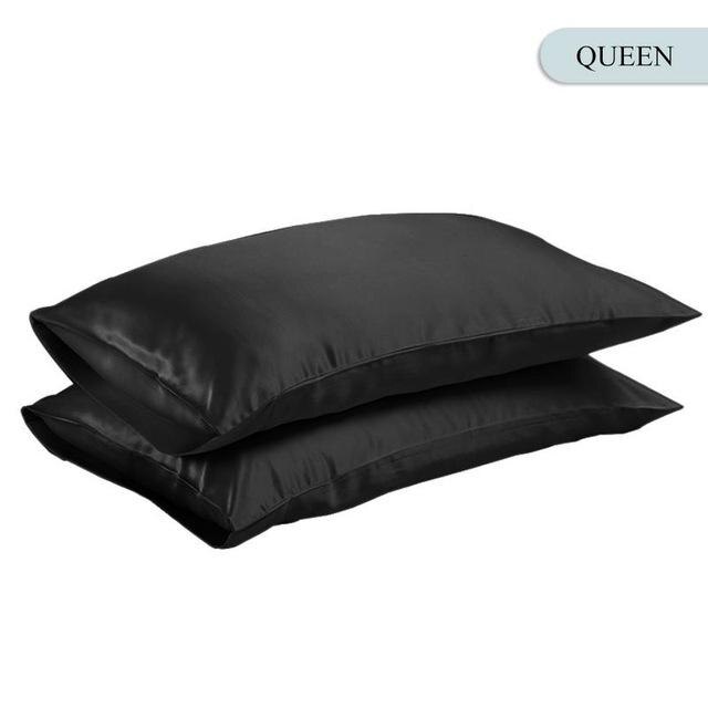Queen/king zijden satijnen kussensloop beddengoed kussensloop glad huis wit zwart grijs hemelsblauw roze zilver: Britse koningin zwart