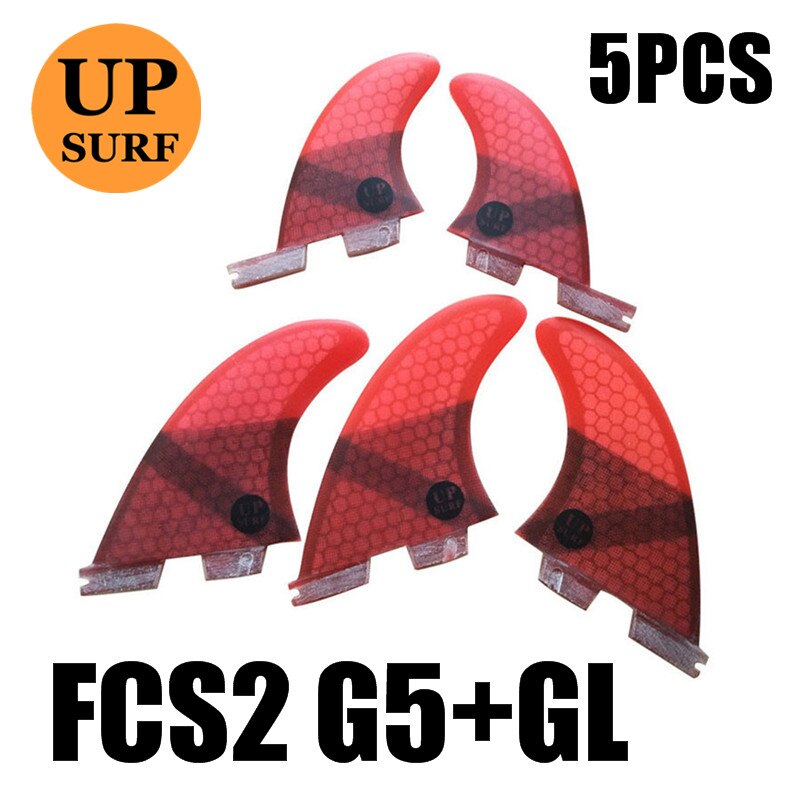 3pcs/4pcs/5pcs fcs2 pinne G7/G5/GL pinne tavola da surf stand up fcs 2 sport acquatici fcs ii pinne quilla surf stand up paddle pinna: 5PCS red