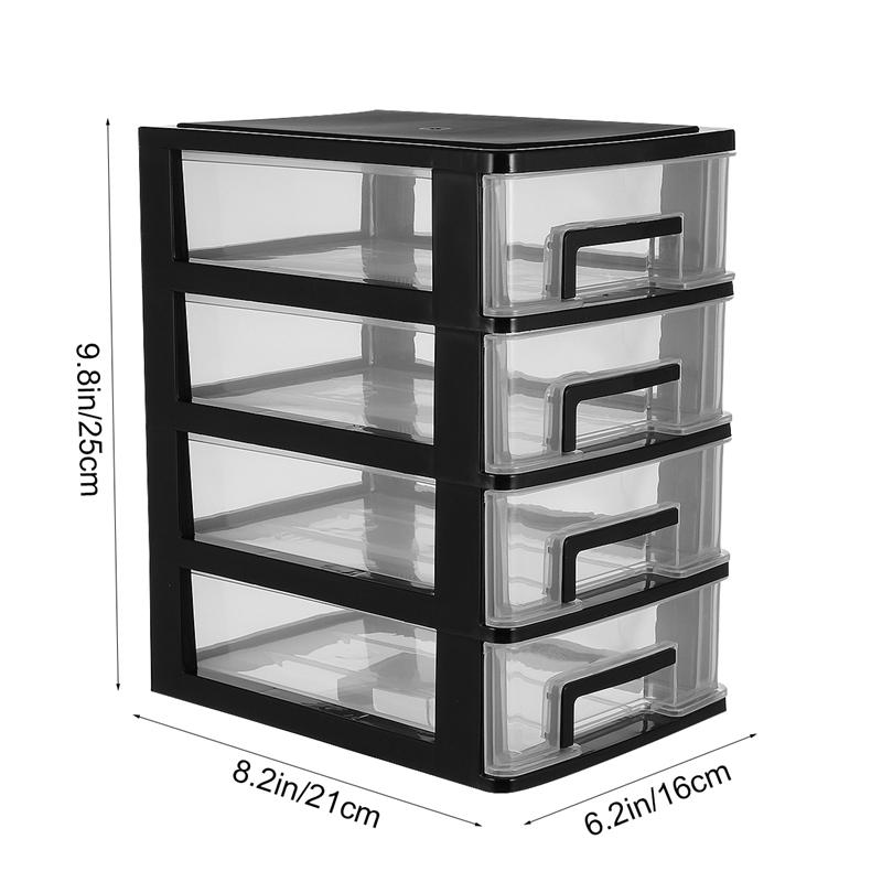 Boîte de rangement de bureau à 4 niveaux, tiroir en plastique, porte-documents et articles divers, armoire à cosmétiques, organisateur de maquillage de bureau: Style 11