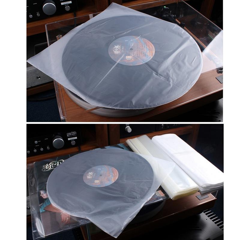 50PCS CD Protecter LP Record Plastic Bag Vinyl Record Clear Cover Container CD Inner Bag Compatible Vinyl Record Protective Bag