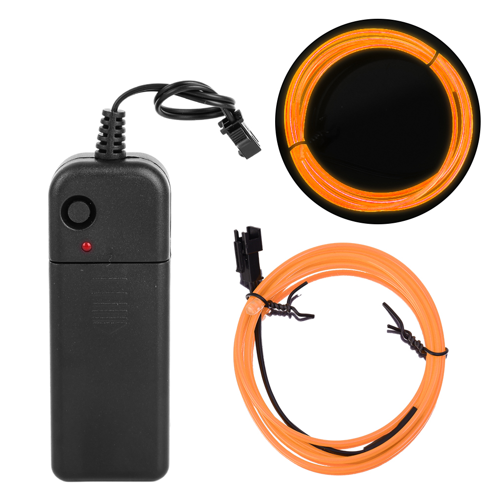 Auto Innen Atmosphäbetreffend Lampe Streifen Scheren Neon- EL Kalt Licht Draht Licht AA Batterie Regler Umgebungs Dekorative Licht Lampe: verrotten / Kristallblau