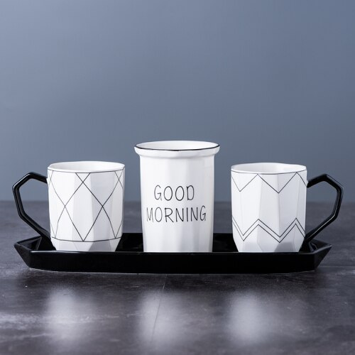 Pohjoismainen keraaminen harjauskuppi kylpyhuoneen pesusetti yksinkertainen tarjotin suukuppi hammassylinteri hammassetti pari koti kylpyhuonetarvikkeet: I