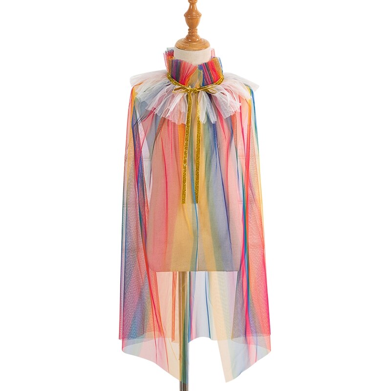 Prinzessin Umhang Bunte Prinzessin Mantel Prinzessin Phantasie Kleid Kostüm Party Cosplay Zubehör für Kleine Mädchen