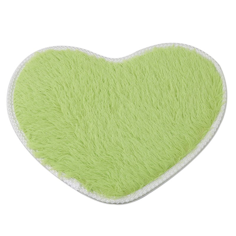Felpudo antideslizante con forma de corazón de 26*37cm, suave microfibra esponjosa, para el suelo de baño, para dormitorio, alfombras, salón