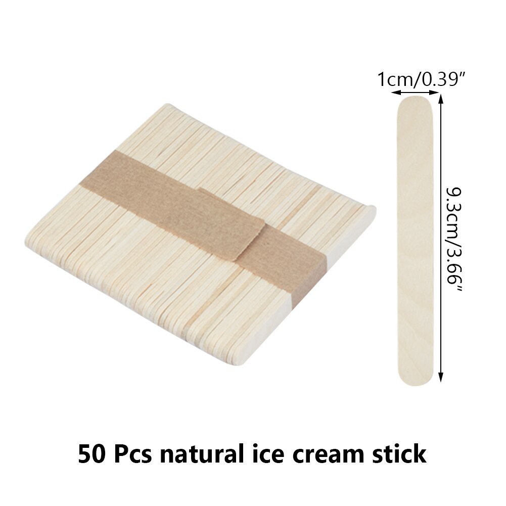 Palito de cubitos de hielo para niños, 50 Uds., accesorios para manualidades, palos de paleta, palos de polo, herramientas para crema de piruleta: 03