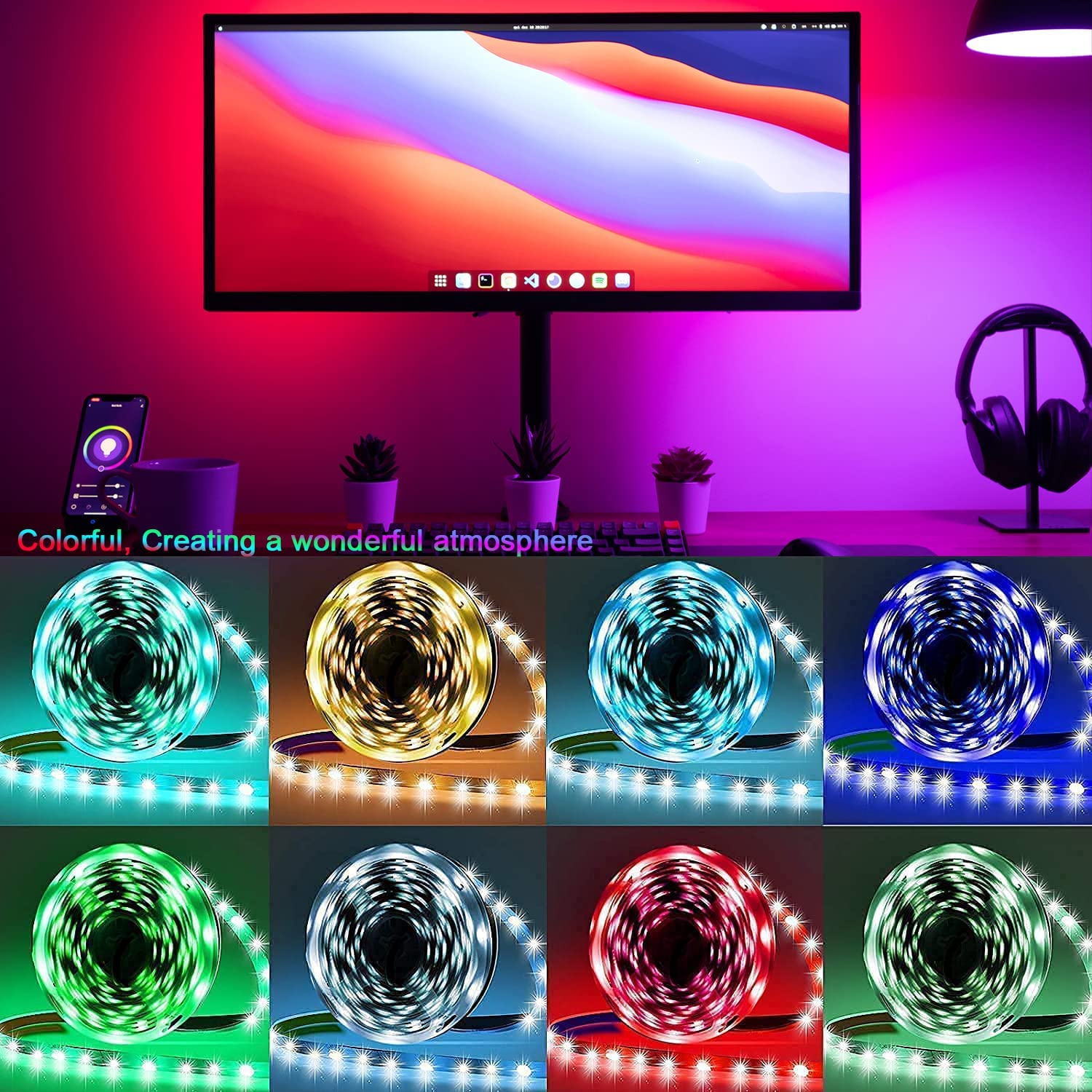 TV Backlight Monitor Display Background Tape Light... – Grandado