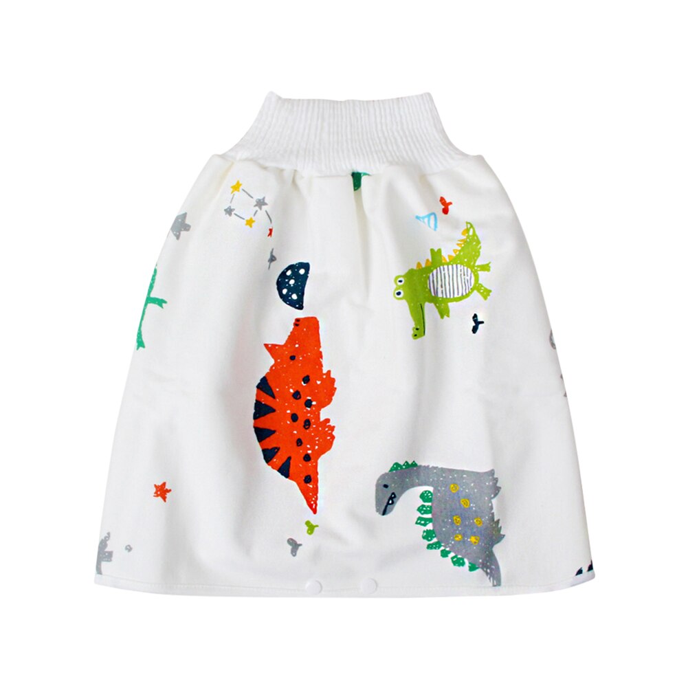 Cute Cartoon Baby Skirt Diapers TPU Waterproof Reusable Nappies Cloth Cotton Leak-proof Children Breathable Training Pants: White / M