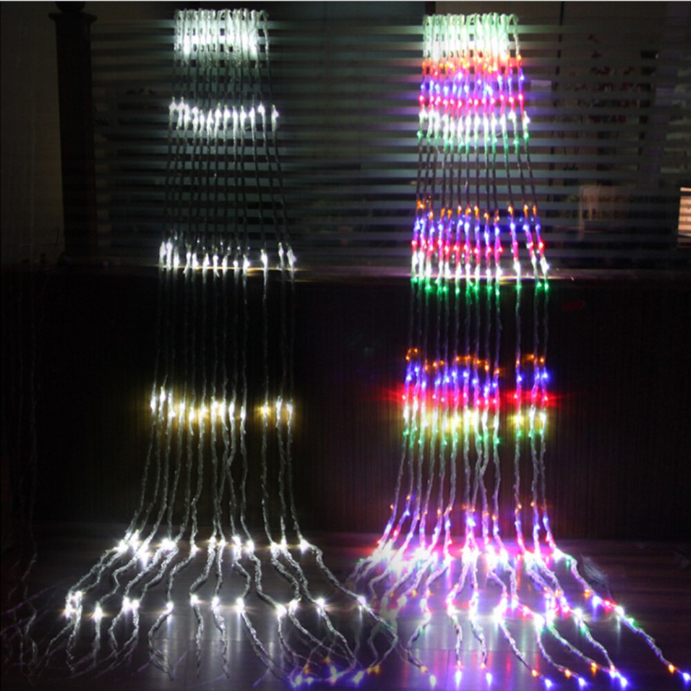 Luz do feriado 3x3m 320 led cachoeira queda de neve cortina icicle led string luz chuva chuva efeito natal casamento luz