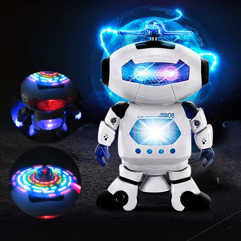 Hbb klassisk elektronisk gådansende robotlegetøj med musiklys til børn