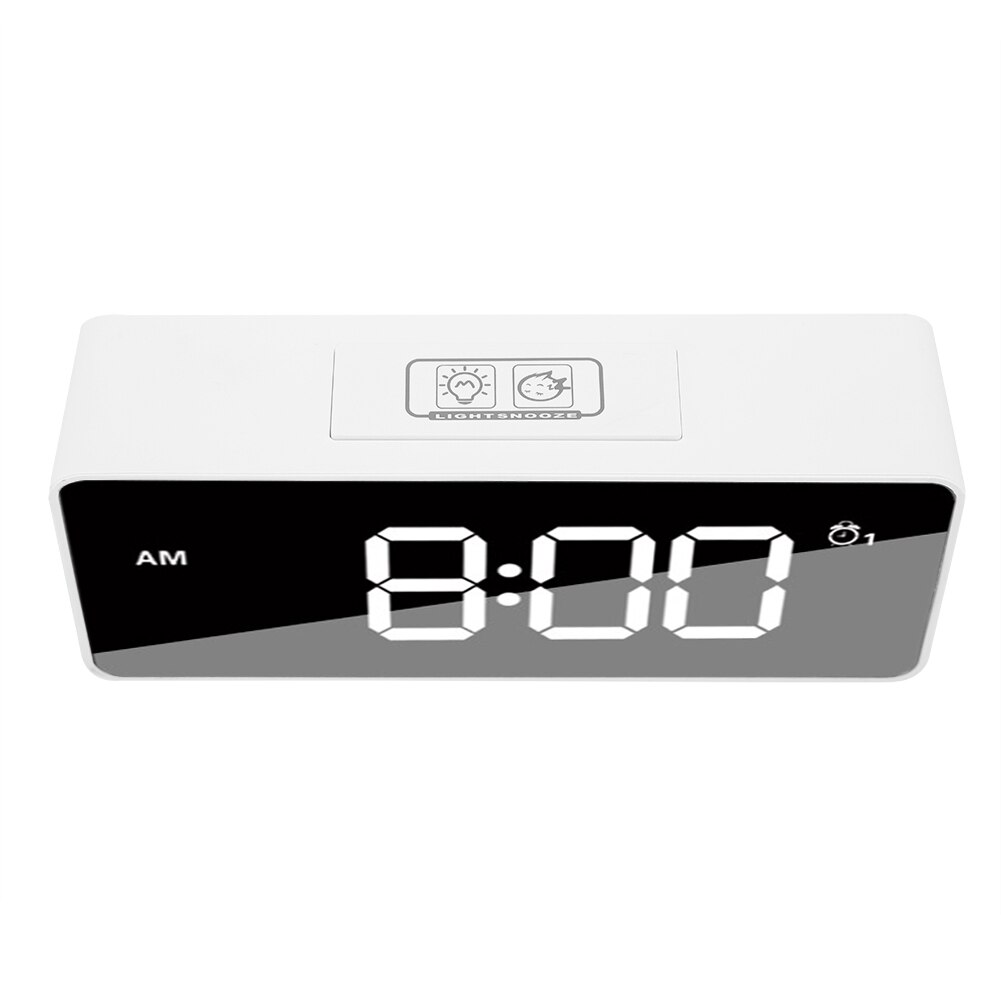 USB LED Alarm Clock Digital Music Snooze Table Clock Alarm Clock Night Light Backlight Display Home Decoration Clock