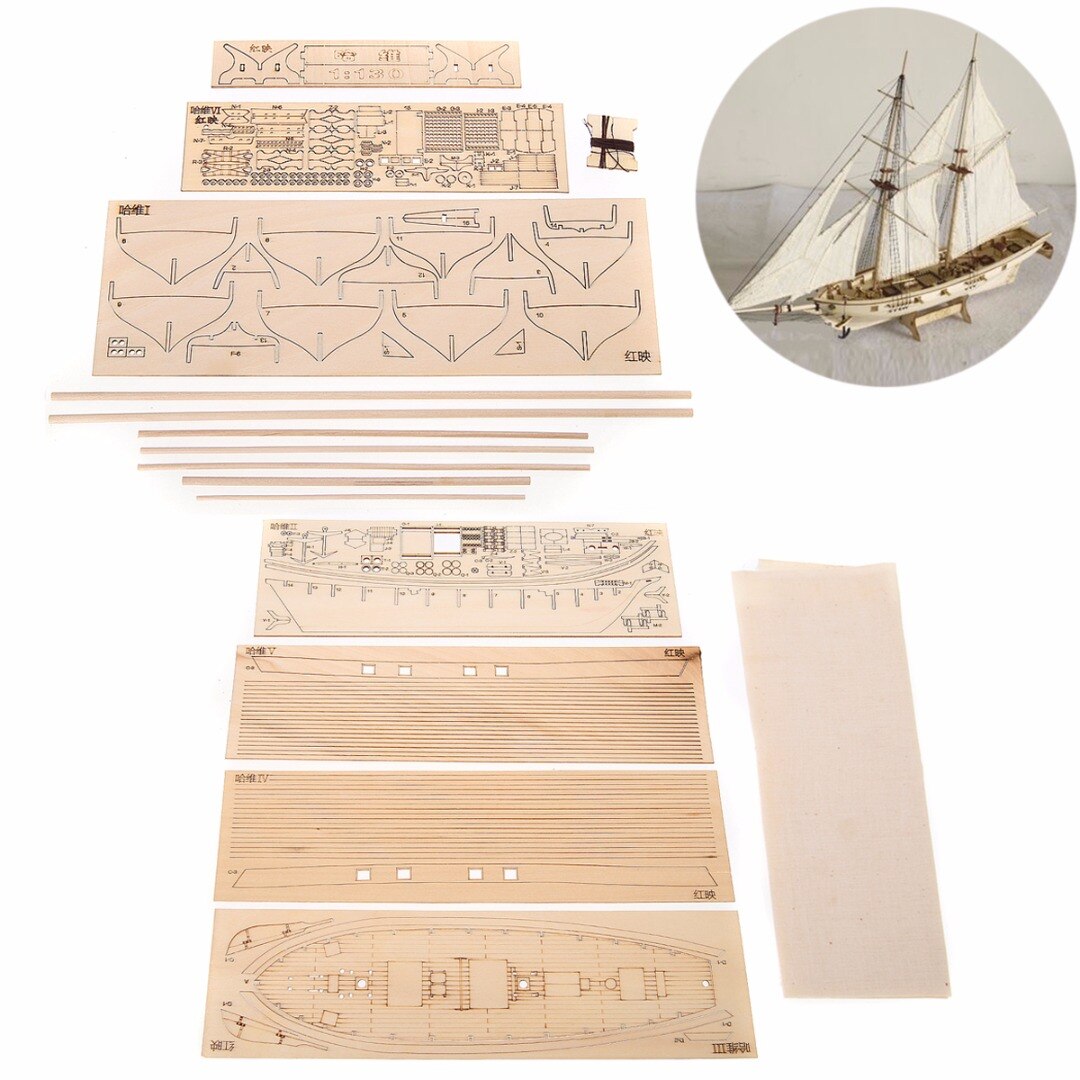 1 einstellen 1/100 Maßstechen Holz Segelboot Modell Handgemachte Holz Segelboot Schiff Bausatz freundlicher DIY Schiffe Modell Montage Spielzeug