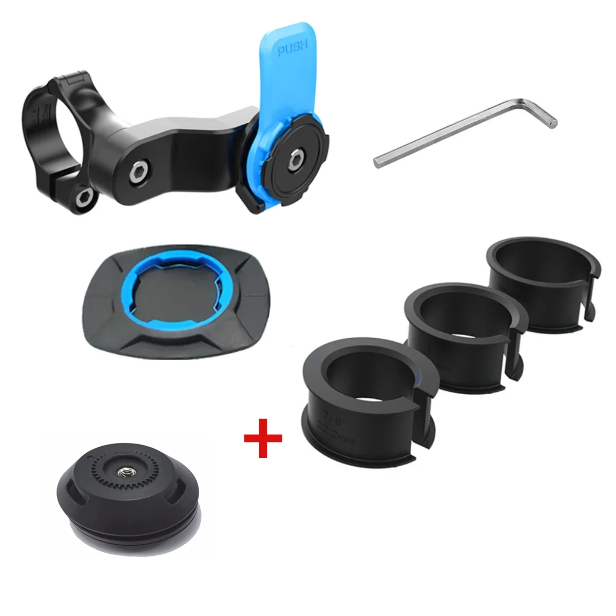 Anti-shake motorfiets fiets telefoonhouder schokdemper telefoonbeugel trillingsdemper zelfsluitende fietsstuurhouder stuurpen: GRIJS