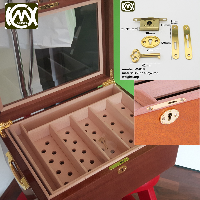 10 stuks In voorraad hoogwaardige houten doos hardware accessoires Sigaar doos lock Antieke houten doos lock kwaliteitsborging kimxin-W-018
