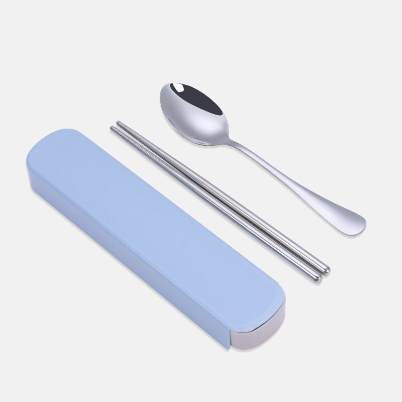 Roestvrijstalen reisservies met doos voor kinderpicknick, zilverwerk, bestek, dinerset, draagbaar servies, keukenaccessoires: 1