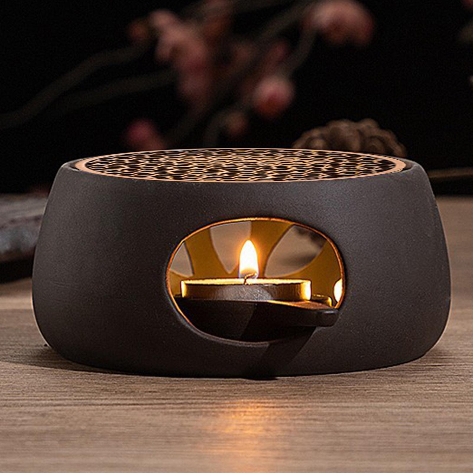 Teapot Warmer with Candle Holder, Ceramic Warmers Tea Pot Heater, Easy to Clean for Kitchen, Indoor and Outdoors