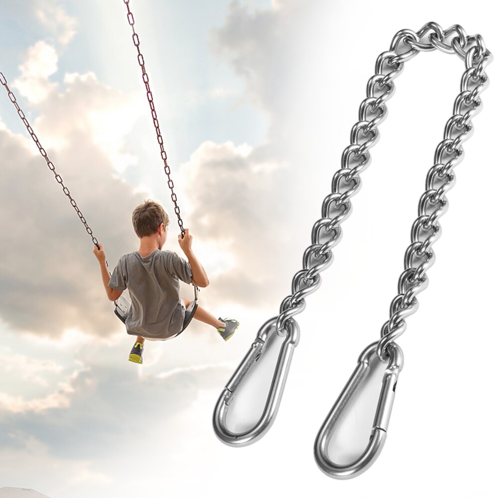 Hanging Chair Chain Stainless Steel Hanging Kits with Two Carabiners Variable Attachment for Hanging Chain